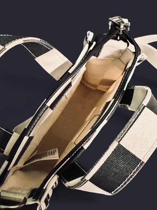 Vans Black and White Checker Canvas Mini Tote Crossbody - Picture 3 of 3